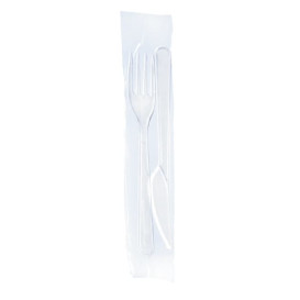 Set Cubierto Plástico Tenedor y Cuchillo Magnum (25 Uds)