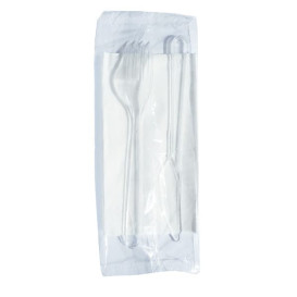 Set Cubierto Plastico Tenedor, Cuchillo y Servilleta (25 Uds)
