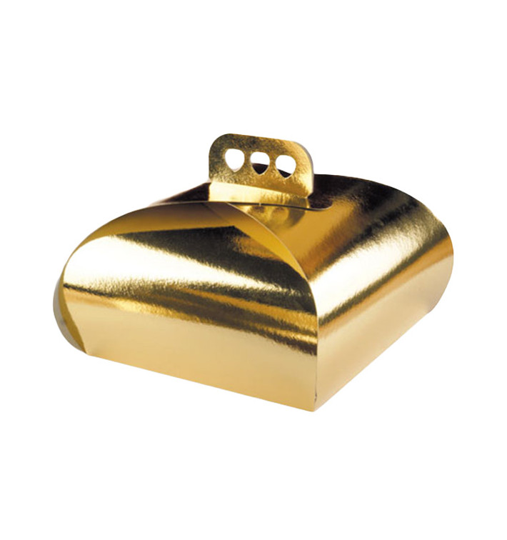 Caja Cartón para Tartas Oro Lazo 27,5x27,5x14 cm (50 Uds) Caja Cartón para Tartas Oro Lazo 27,5x27,5x14 cm (50 Uds)