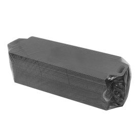 Bandeja Cartón Rectangular Negra Asas 32x7,5 cm (100 Uds)
