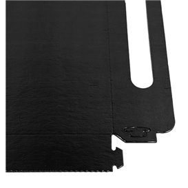 Bandeja Cartón Rectangular Negra Asas 16x23 cm (100 Uds)