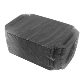 Bandeja Cartón Rectangular Negra Asas 12x19 cm (100 Uds)