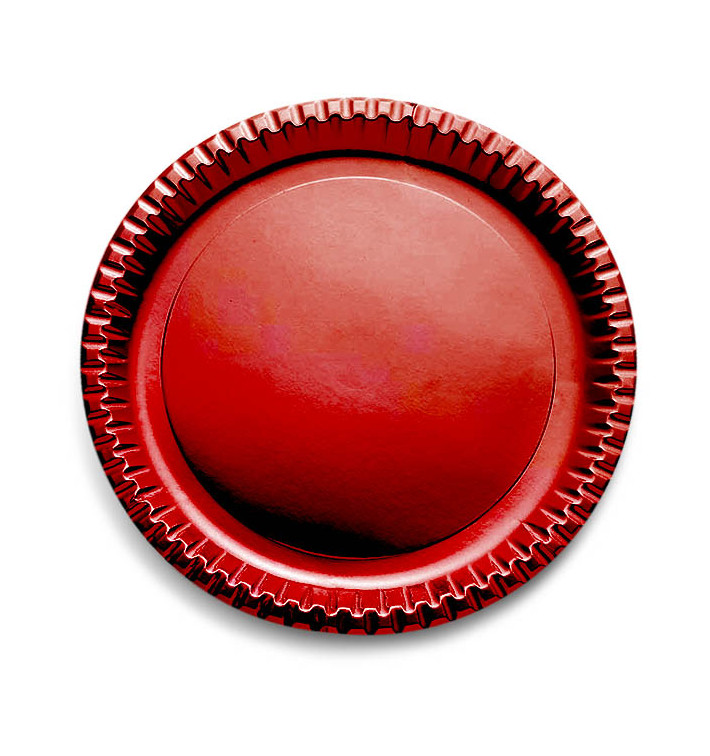 Plato de Cartón Redondo "Party" Rojo 290mm (6 Uds)