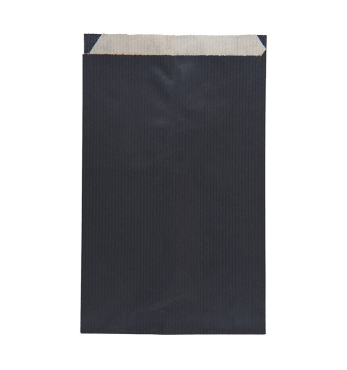 Bolsa de Papel Kraft Negra 12+5x18cm Bolsa de Papel Kraft Negra 12+5x18cm