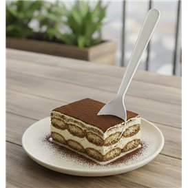 Cucharilla Reutilizable CPLA Blanco 10cm (50 Uds)