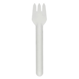 Tenedor de Caña de Azúcar Blanco 16cm (50 Uds)
