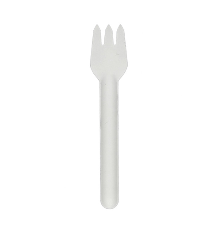 Tenedor de Caña de Azúcar Blanco 16cm (50 Uds) Tenedor de Caña de Azúcar Blanco 16cm (50 Uds)