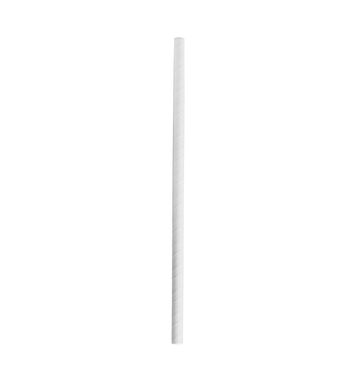 Pajita Recta de Papel Blanco Smoothie Ø8mm 24cm (100 Uds) Pajita Recta de Papel Blanco Smoothie Ø8mm 24cm (100 Uds)