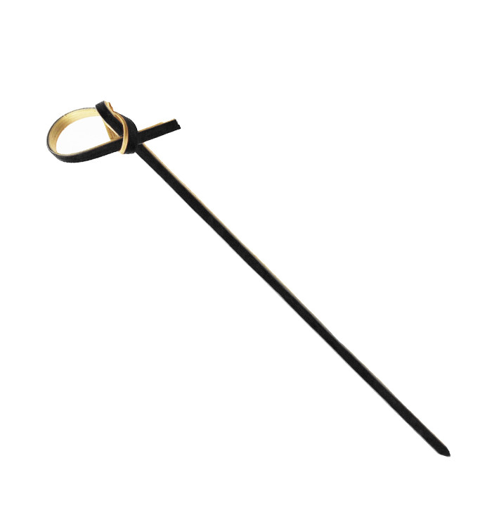 Pinchos Bambú Decorados Lazo Negro 10cm (250 Uds) Pinchos Bambú Decorados Lazo Negro 10cm (250 Uds)