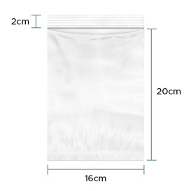 Bolsas de Polietileno Autocierre y Bolsillo 16x22+20cm G200 (100 Uds)