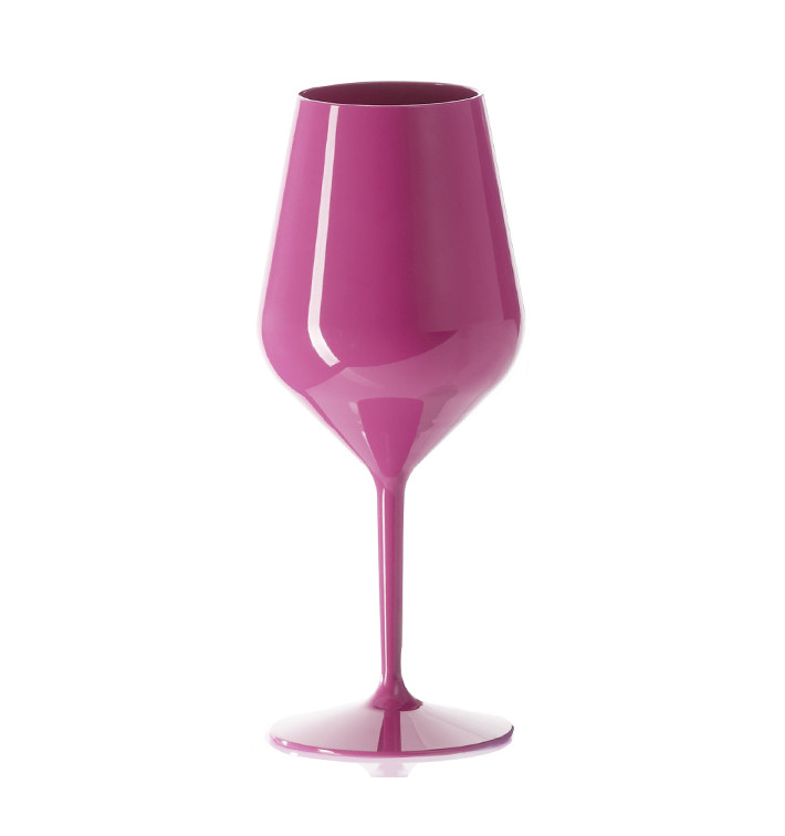 Copa Durable Tritán Rosa para Vino 470ml (1 Ud)