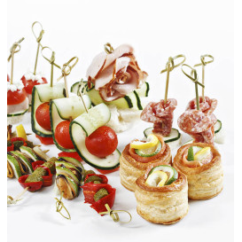 Pinchos de Bambú "Lazo" Natural 15cm (100 Uds)