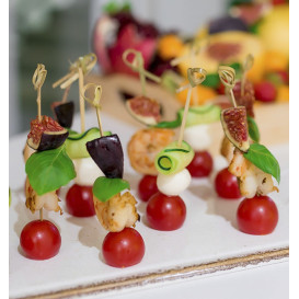 Pinchos de Bambú "Lazo" Natural 12cm (250 Uds)