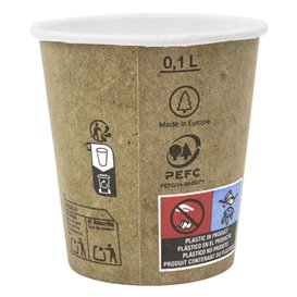 Vaso Cartón 4Oz/120ml Kraft Ø6,2cm (2000 Uds)