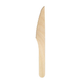 Cuchillo de Madera Desechable Enfundado 16,5cm (500 Uds)