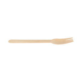 Tenedor de Madera Desechable Enfundado 16cm (500 Uds)