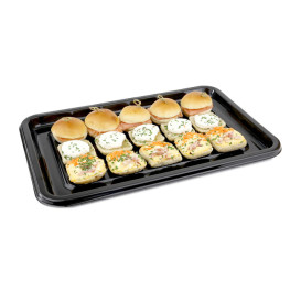 Bandeja Reutilizable rPET Rectangular Negra 46x30cm (10 Uds)