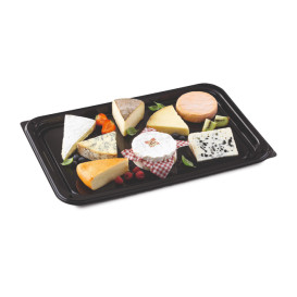Bandeja Reutilizable rPET Rectangular Negra 46x30cm (10 Uds)