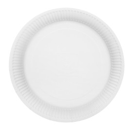 Plato de Cartón Redondo “Radial” Blanco Ø23cm 200gr/m² (650 Uds)