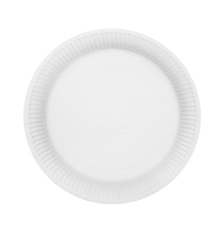 Plato de Cartón Redondo “Radial” Blanco Ø23cm 200gr/m² (50 Uds) Plato de Cartón Redondo “Radial” Blanco Ø23cm 200gr/m² (50 Uds)