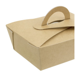 Caja "Doggy Bag" Kraft con Asa 12x9x5cm 750ml (25 Uds)