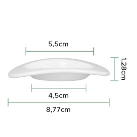 Plato Degustación Durable SAN "Ellipse" Blanco 10ml (6 Uds)
