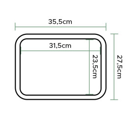 Bandeja PP Fast Food Burdeos 27,5x35,5cm (1 Ud)