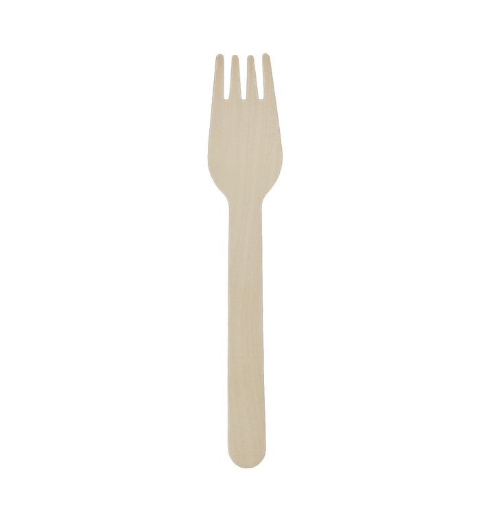 Tenedor de Madera Enfundado 16cm (50 Uds) Tenedor de Madera Enfundado 16cm (50 Uds)