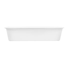 Tarrina Rectangular PP Blanca con Tapa 500ml 17,3x11,9cm (50 Uds)