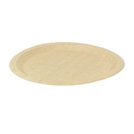 Plato de Cartón Redondo Antigrasa Kraft Ø26cm 245g/m² (350 Uds)
