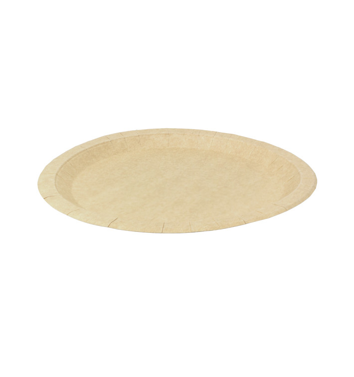Plato de Cartón Redondo Antigrasa Kraft Ø26cm 245g/m² (50 Uds) Plato de Cartón Redondo Antigrasa Kraft Ø26cm 245g/m² (50 Uds)
