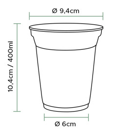 Vaso Compostable PLA Transparente NaturGo 400ml (50 Uds)