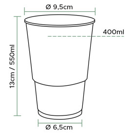 Vaso Compostable PLA Green Spirit Transparente 550ml (25 Uds)