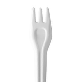 Tenedor de Fibra Moldeada Blanco 16,5cm (1.000 Uds)