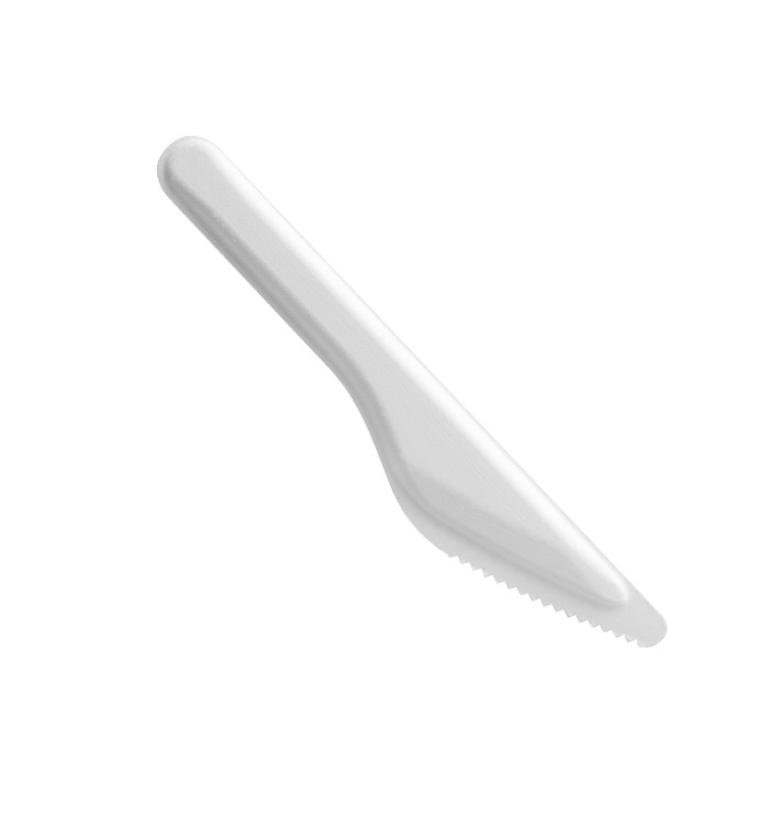 Cuchillo de Fibra Moldeada Blanco 16cm (1.000 Uds)