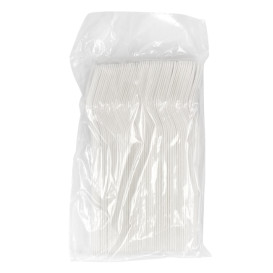 Tenedor de Fibra Moldeada Blanco 16,5cm (1.000 Uds)