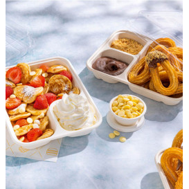 Bandeja de Caña de Azúcar para Nachos 2C 16,5x21,5x3,5cm (400 Uds)