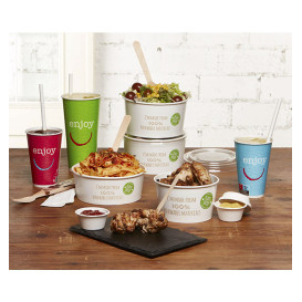 Vaso Cartón 12Oz/360ml "Enjoy" Ø8,0cm (100 Uds)