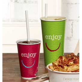 Vaso Cartón 12Oz/360ml "Enjoy" Ø8,0cm (100 Uds)