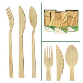 Tenedor de Bambú 17cm en caja (50 Uds)