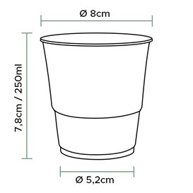 Vaso Compostable PLA Transparente NaturGo 250ml (50 Uds)