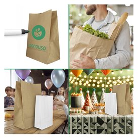 Bolsa de Papel Sin Asas Kraft 70g/m² 20+16x40cm (500 Uds)