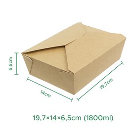 Caja Americana Kraft 19,7x14x6,5cm 1800ml (25 Uds)