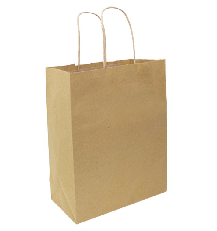 Bolsas de Papel Asa Plana Kraft 80g/m² 22+10x28cm (50 Uds) Bolsas de Papel Asa Plana Kraft 80g/m² 22+10x28cm (50 Uds)