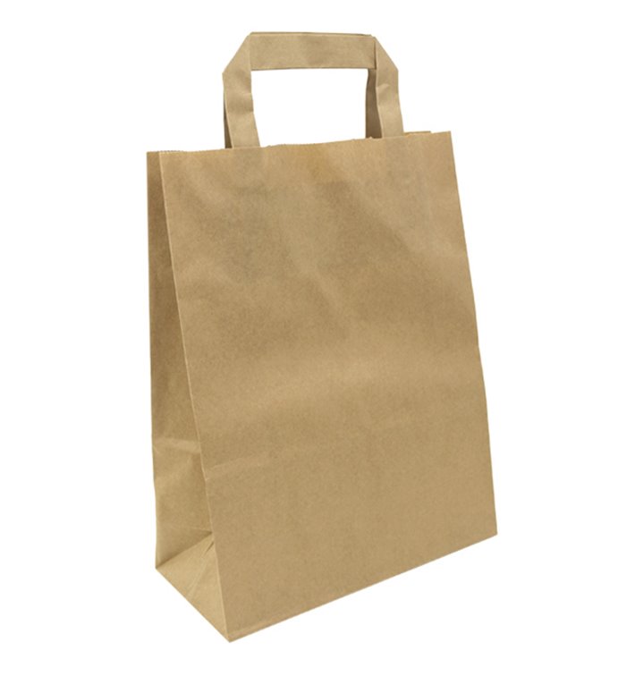 Bolsas de Papel Asa Plana Kraft 80g/m² 22+10x28cm (50 Uds) Bolsas de Papel Asa Plana Kraft 80g/m² 22+10x28cm (50 Uds)