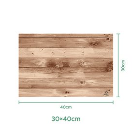 Mantel Individual de Papel Kraft "Madera" 30x40cm 40g/m² (500 Uds)