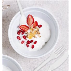 Tenedor Compostable Reutilizable CPLA Blanco 17cm (25 Uds)