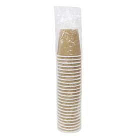 Vaso Cartón Rizado Kraft 9Oz/270ml Ø8,0cm (25 Uds)