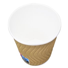 Vaso Cartón Rizado Kraft 9Oz/270ml Ø8,0cm (25 Uds)