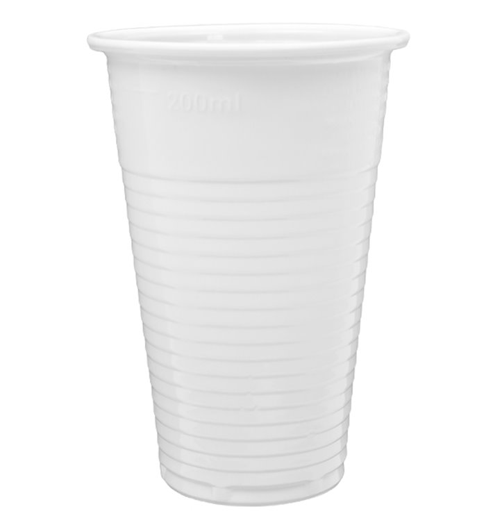 Vaso de Plástico PP Blanco 220ml (100 Uds) Vaso de Plástico PP Blanco 220ml (100 Uds)